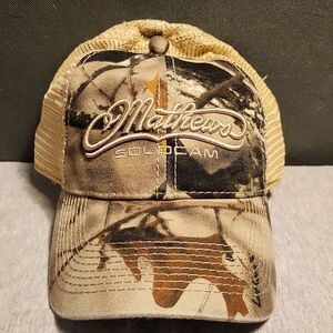 Mathews Solocam Cream and Camo Trucker Velcroback - New